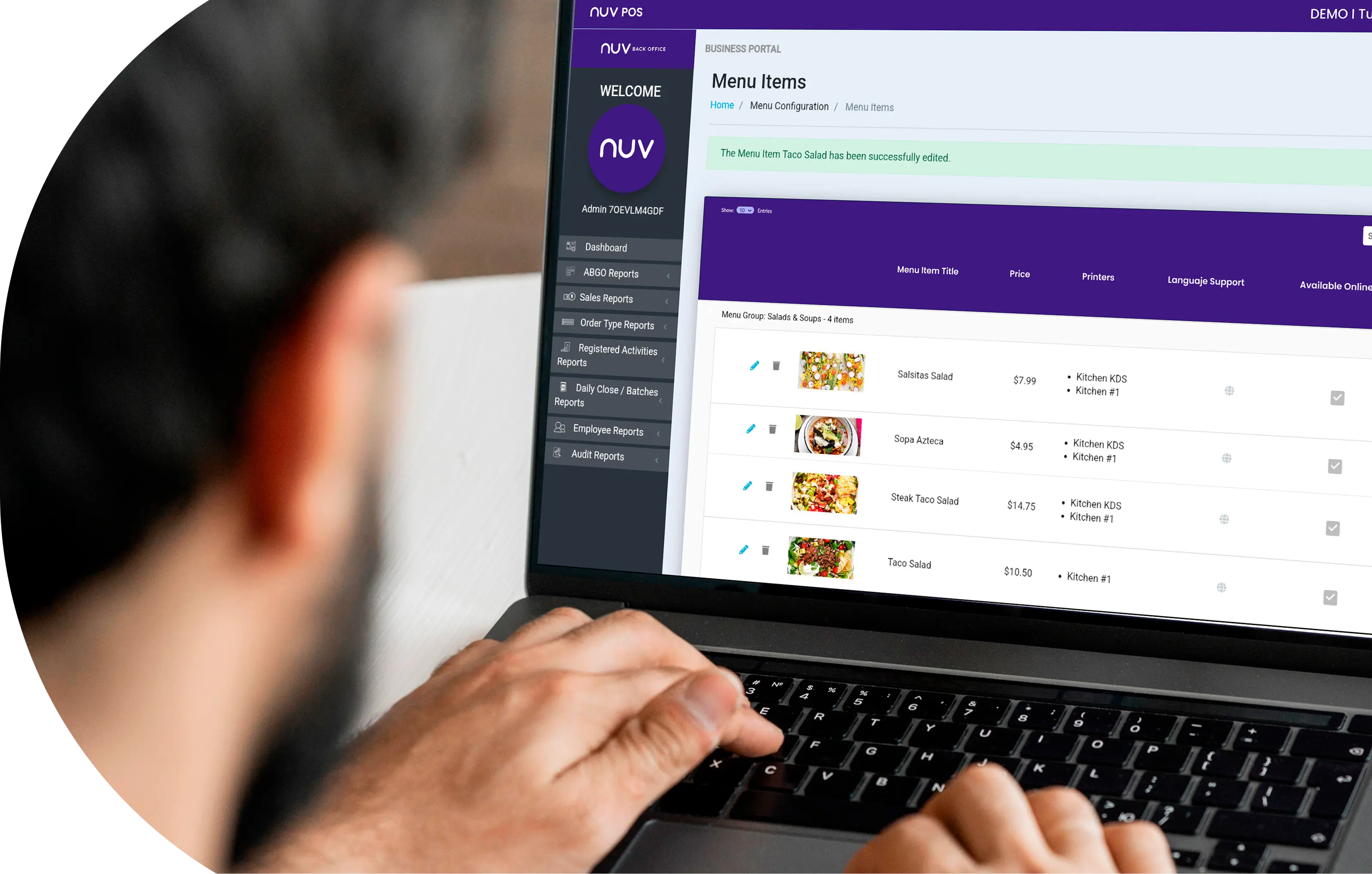 Laptop with NUV POS Portal image
